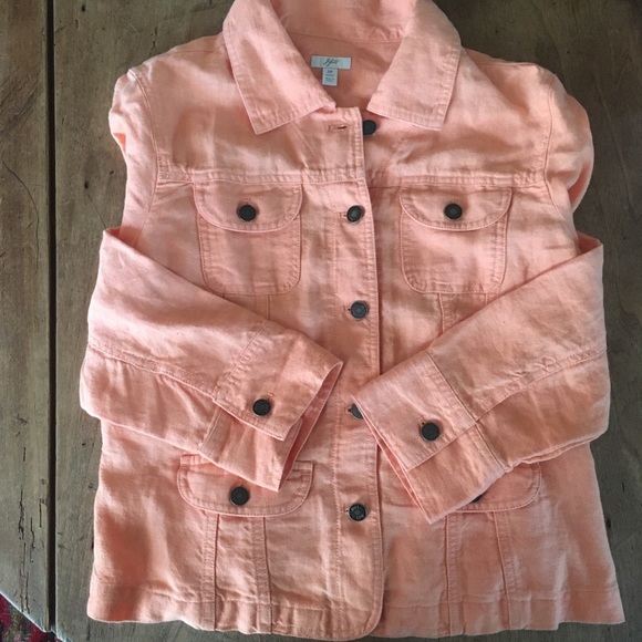 J. Jill Linen Jean Jacket Orange Size SP - Picture 8 of 8